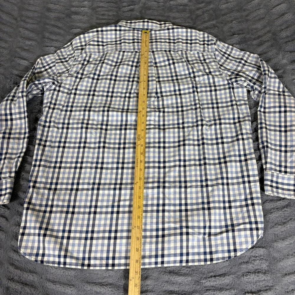 The North Face Mens XL Blue Gingham Plaid Long Sleeve Button Front Shirt AR617